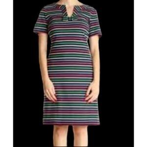 Talbots rainbow striped  bow dress